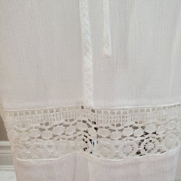 H&M White Long Sleeve Cotton Blend Beach Cover Up - Picture 2 of 13